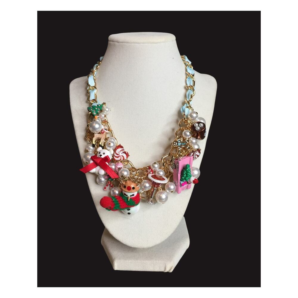 Betsey Johnson Holiday Bauble Bib Statement Necklace NWT